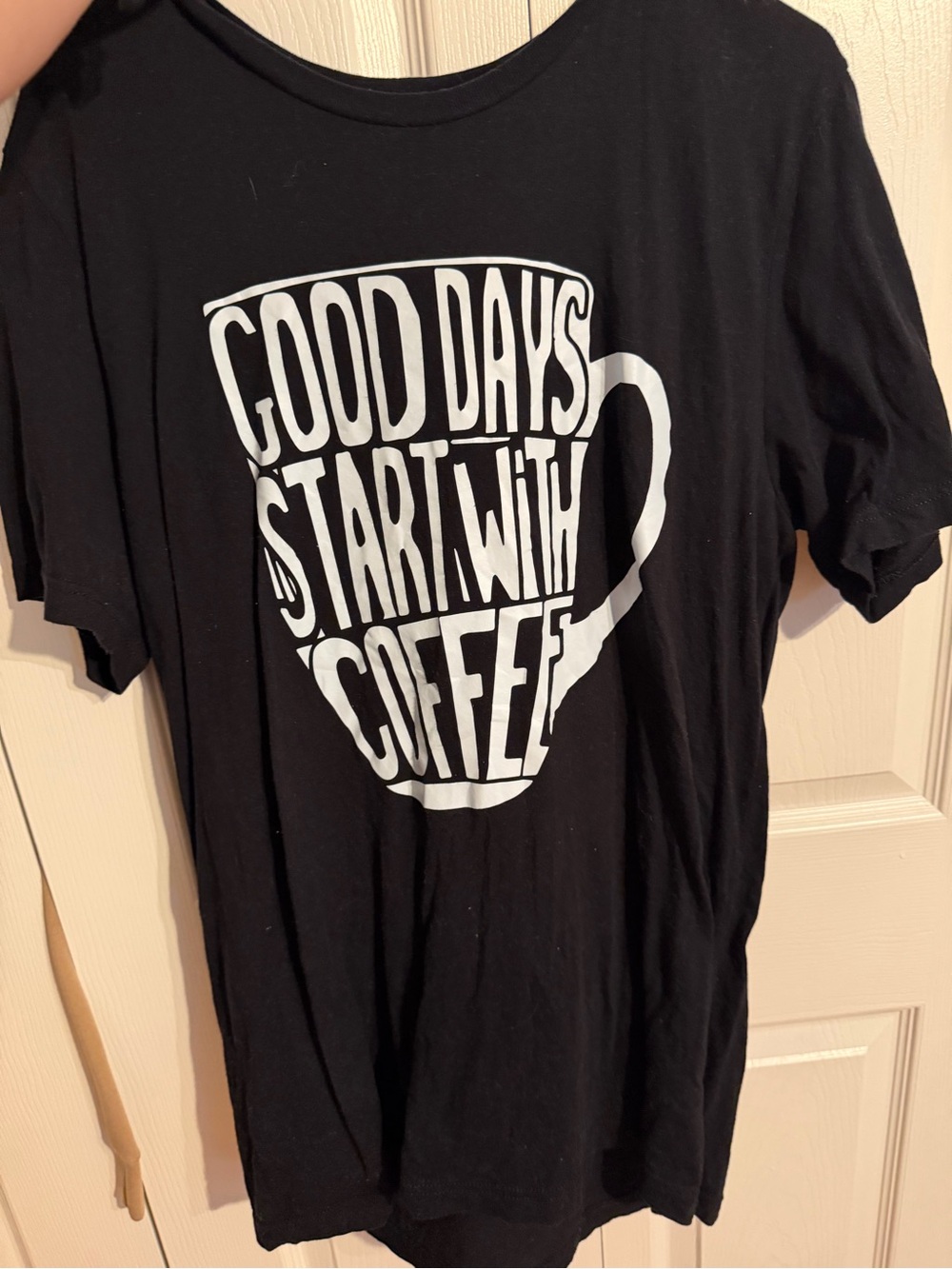 Bella Canvas Black Tee with White Coffee Cup Graphic